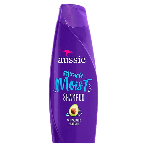 Aussie Miracle Moist with Avocado & Jojoba Oil Shampoo, 12.1 fl oz
END YOUR DRY SPELL. Aussie Miracle Moist Shampoo soaks your strands in mega-hydration. Infused with avocado and jojoba seed oil, this fabulously rich shampoo transforms dry, thirsty hair with out-of-this-world hydration while leaving you with the delightfully fun scent of luscious citrus.