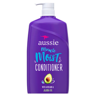 Aussie Miracle Moist with Avocado & Jojoba Oil, Paraben Free Conditioner, 26.2 fl oz