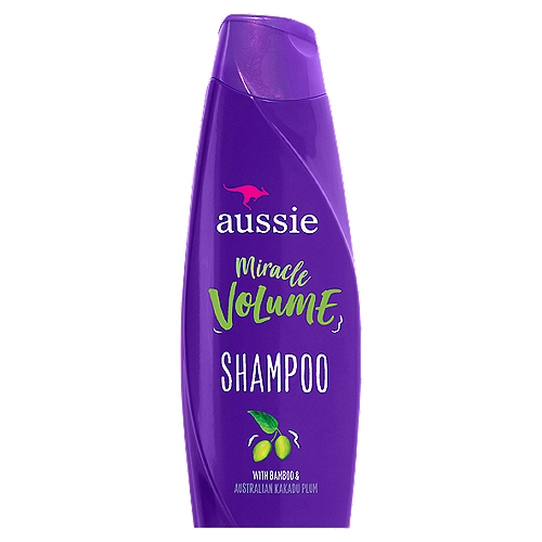 Aussie Miracle Volume Shampoo with Bamboo & Australian Kakadu Plum, 12.1 fl oz
NEXT LEVEL VOLUME. Add a little extra oomph to your ‘do. Kakadu plum- and bamboo-infused Aussie Miracle Volume Shampoo adds body that gives your hair style lift off. And the scent? Those citrusy bright notes with a hint of florals and ocean are enough to have your head in the clouds.
