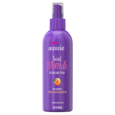 Aussie Total Miracle with Apricot & Australian Macadamia Oil Detangling Spray, 8 fl oz, 8 Fluid ounce