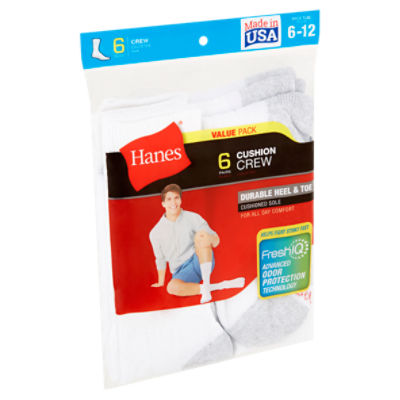 Hanes Women's White Heel Shield Socks, 6-pk