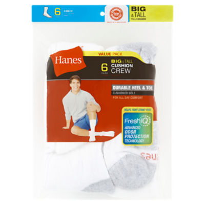 Hanes mens 6pk Sport Cuts Heel Shield Athletic Socks, White, One Size US :  : Clothing, Shoes & Accessories