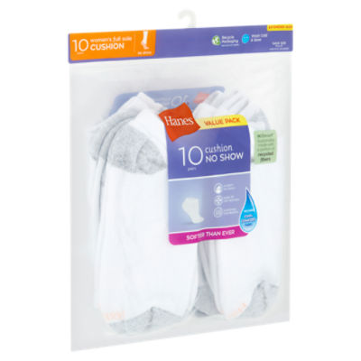 Hanes Girls' Super Value No Show Socks 20-pack