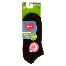Hanes ComfortSoft Lightweight Black Low Cut Socks, 5-9, 3 pairs