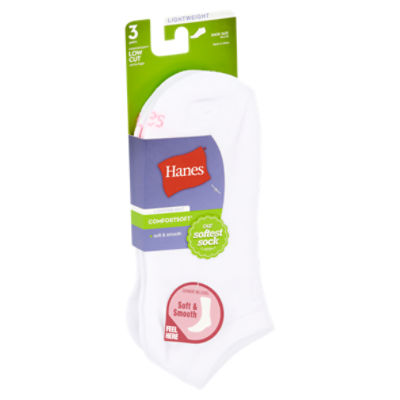 Hanes ComfortSoft Lightweight Low Cut Socks, Shoe Size 59, 3 pair