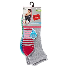Hanes Cool Comfort Grey Ankle Socks, Size 5-9, 6 pair