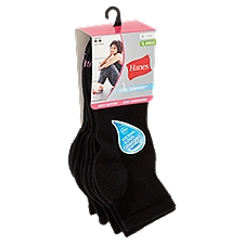 Hanes Cool Comfort Black Ankle Socks, Size 5-9, 6 pair