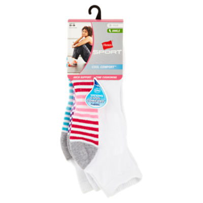 Buy Hanes Women's Signature No Show Socks 6 Pair Pack, White/Black/Grey,  Shoe Size: 5-9 at
