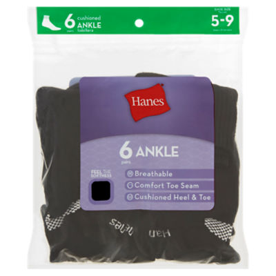 Hanes Cushioned Ankle Socks, 59, 6 pair ShopRite