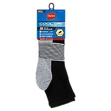 Hanes Cool Dri Men's Ankle Sport Styling Socks, Shoe Size 6-12, 3 pair
