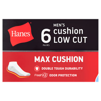 Hanes Double Tough Men's Ankle Socks, Max Cushion, 6-Pairs