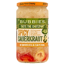 Bubbies Sauerkraut, Spicy, 25 Fluid ounce