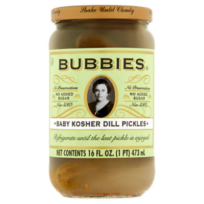 Bubbies Baby Kosher Dill Pickles, 16 fl oz