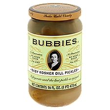 Bubbies Baby Kosher Dill, Pickles, 16 Fluid ounce