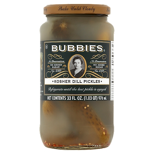 Bubbies Kosher Dill Pickles, 33 fl oz