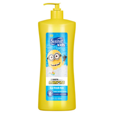 Suave Kids Minions 3 in 1 Fresh Fun Shampoo-Conditioner-Body Wash, 28 fl oz
