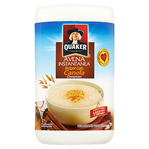 Quaker Cinnamon Instant Oats, 11.6 oz
Three grams of soluble fiber daily from oatmeal, in a diet low in saturated fat and cholesterol, may reduce heart disease risk. This cereal has 2 grams per serving.
