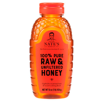 Nature Nate's 100% Pure Raw & Unfiltered Honey, 16 oz, 16 Ounce
