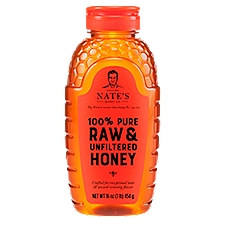 Nature Nate's 100% Pure Raw & Unfiltered, Honey, 16 Ounce