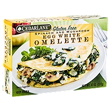 Cedarlane Gluten Free Spinach and Mushroom, Egg White Omelette, 8 Ounce