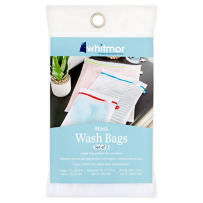 Whitmor - Mesh Hoisery Wash Bag Set of 2 - White