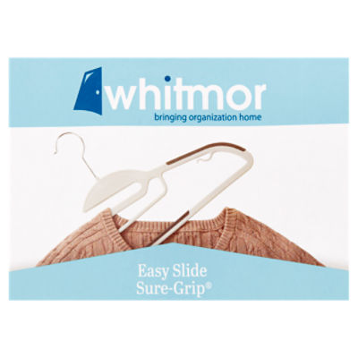 Whitmor® Easy Slide Sure-Grip® Gray Plastic Clothes Hangers - 5