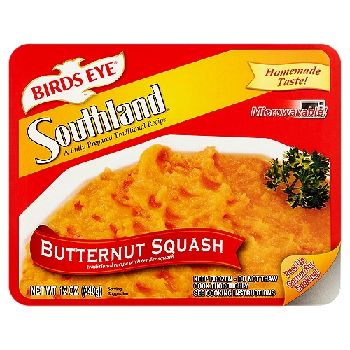 Traditional recipe with tender squash. Fully prepared. Microwavable.
