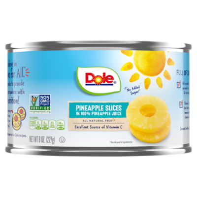 Dole Pineapple Slices in 100 Pineapple Juice, 8 oz ShopRite