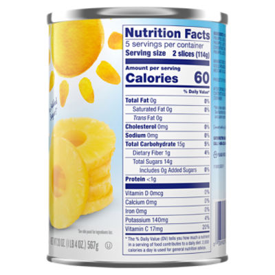 Dole Canned Pineapple Slices Nutrition Facts Home Alqu