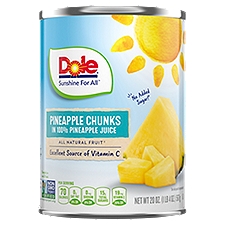 Dole Pineapple Chunks in 100% Pineapple Juice, 20 oz