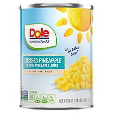 Dole Crushed Pineapple in 100% Pineapple Juice, 20 oz, 20 Ounce