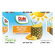 Dole 100% Pineapple Orange Juice, 6 oz, 6 count