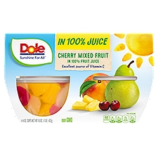 Dole Cherry Mixed Fruit in 100% Fruit Juice, 4 oz, 4 count