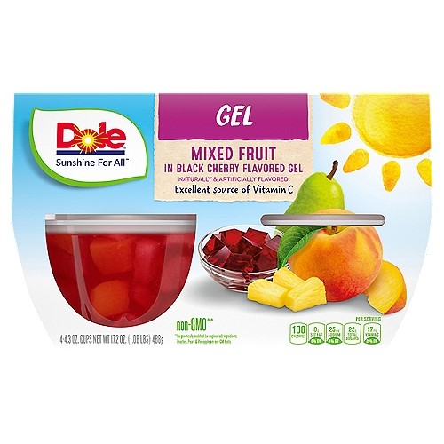 Dole Mixed Fruit in Black Cherry Flavored Gel, 4.3 oz, 4 count