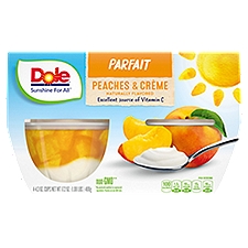 Dole Peaches & Crème Parfait, 4.3 oz, 4 count
