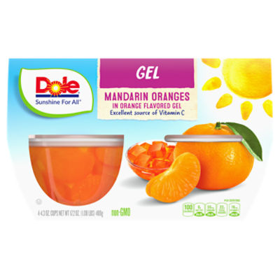 Dole Gel Mandarin Oranges in Orange Flavored Gel, 4.3 oz, 4 count