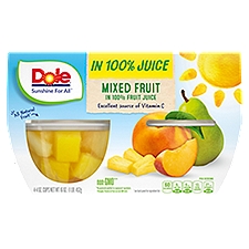 Dole Mixed Fruit in 100% Fruit Juice, 4 oz, 4 count