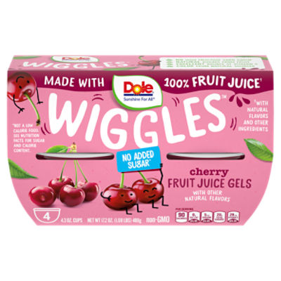 Dole Wiggles Cherry Fruit Juice Gels, 4.3 oz, 4 count