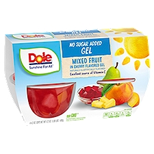 Dole No Sugar Added Mixed Fruit in Cherry Flavored Gel, 4.3 oz, 4 count, 17.2 Ounce