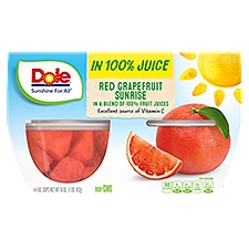 Dole Red Grapefruit Sunrise in a Blend of 100% Fruit Juices, 4 oz, 4 count