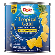 Dole Tropical Gold® Pineapple Chunks in 100% Pineapple Juice, 15.25 oz