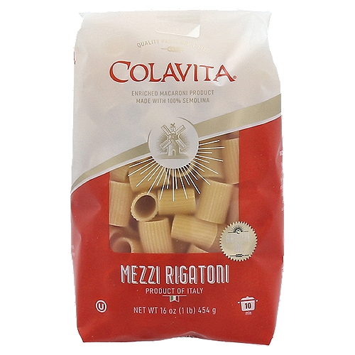 Colavita Bronze Die Mezzi Rigatoni Pasta, 16 oz