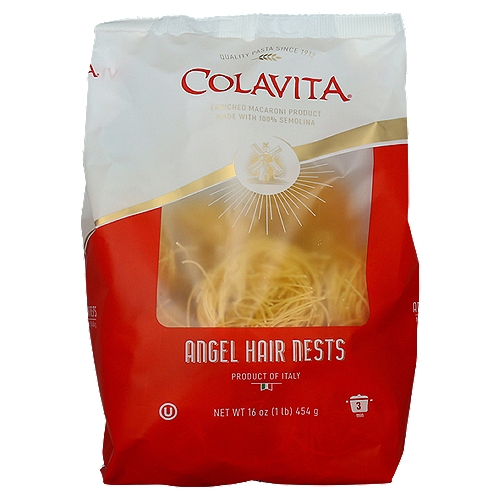Colavita Angel Hair Nests Pasta, 16 oz
Enriched Macaroni Product