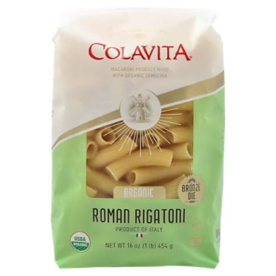 Colavita Organic Bronze Die Roman Rigatoni Pasta, 16 oz