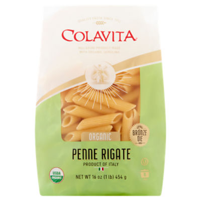 Colavita Organic Bronze Die Penne Rigate Pasta, 16 oz