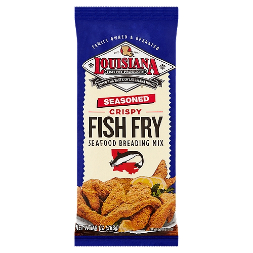 Louisiana Fish Fry Products Seasoned Crispy Fish Fry Seafood Breading Mix, 10 oz