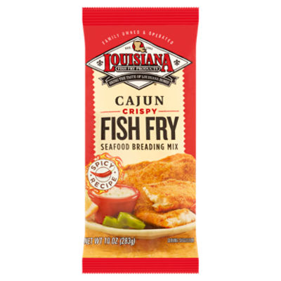 Louisiana Fish Fry Products Cajun Crispy Fish Fry Seafood Breading Mix, 10 oz