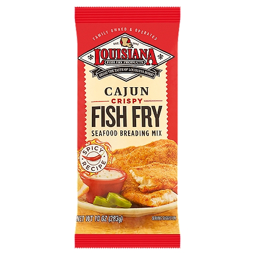 Louisiana Fish Fry Products Cajun Crispy Fish Fry Seafood Breading Mix, 10 oz