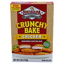 Louisiana Fish Fry Products Crunchy Bake Chicken Seasoned Coating Mix, 6 oz