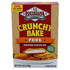 Louisiana Fish Fry Products Crunchy Bake Pork, Seasoned Coating Mix, 6 Ounce